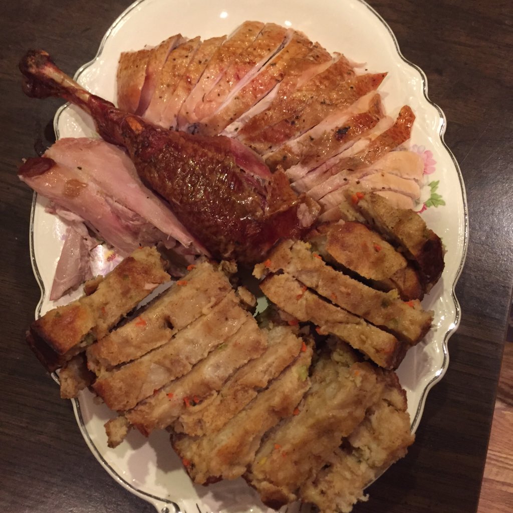 robgin's tweet image. BBQ turkey and the best bread stuffing in the world!... Yum yum!!