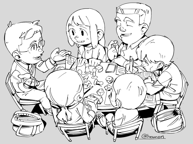 お絵描き:TRPG風景 