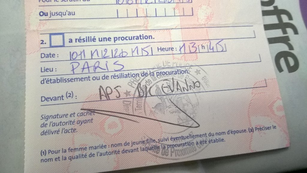 Procuration demandée le mardi et pas possible de voter car non reçue en mairie hier ! Combien sommes-nous ?