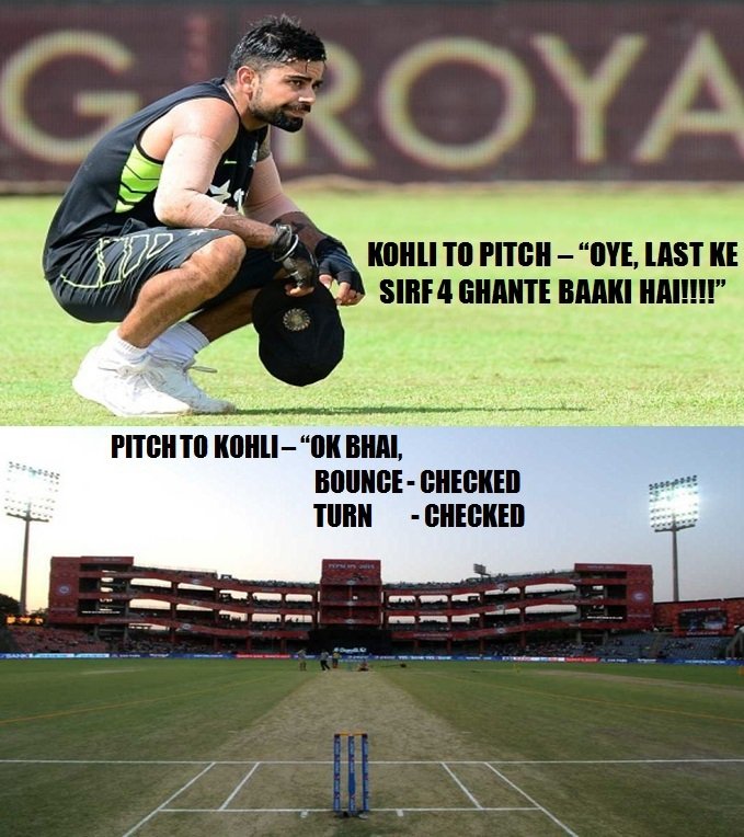 mihirvidwans's tweet photo. #IndvsSA #testatbest #punintended All ppl who think Pitch is d winner be like - https://t.co/k6rcwz2m8U