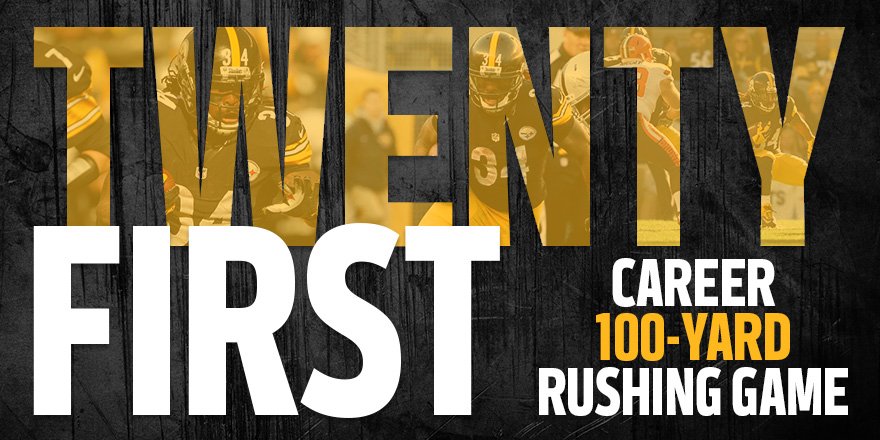 steelers's tweet photo. With 134 yards on the day, @DeAngeloRB has recorded the 21st 100-yard rushing game of his career. https://t.co/db4ekhA088
