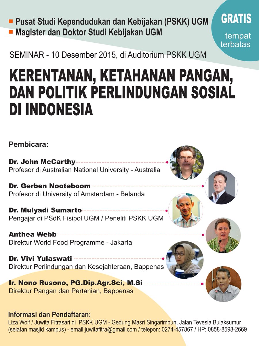 <a href="/MKP_UGM/">MKP UGM</a> [UNDANGAN] Seminar ”Kerentanan, Ketahanan Pangan, dan Politik Perlindungan Sosial di Indonesia”
