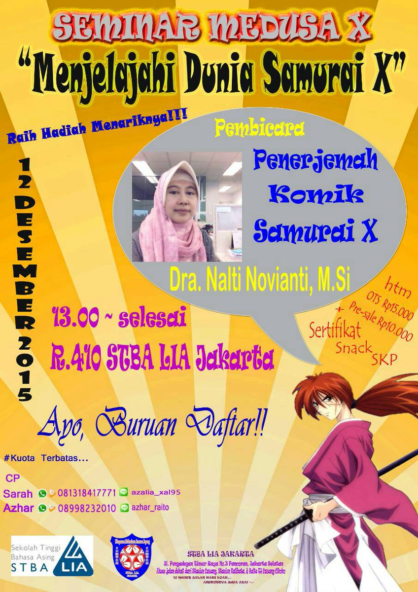 HMJJSTBALIAJKT's tweet photo. 皆さん、こんにちは！
HMJJ ngadain seminar nih, dapat sertifikat loh! https://t.co/e2h0YrKu3k