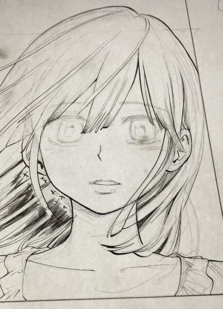 吉村拓也 イラスト講座 A Twitter 神様のハナリ 下書きとペン入れは こんな感じ 今 連載中のエピソードは この女の子とおじいさんも出てます T Co 3jo7n7i37v