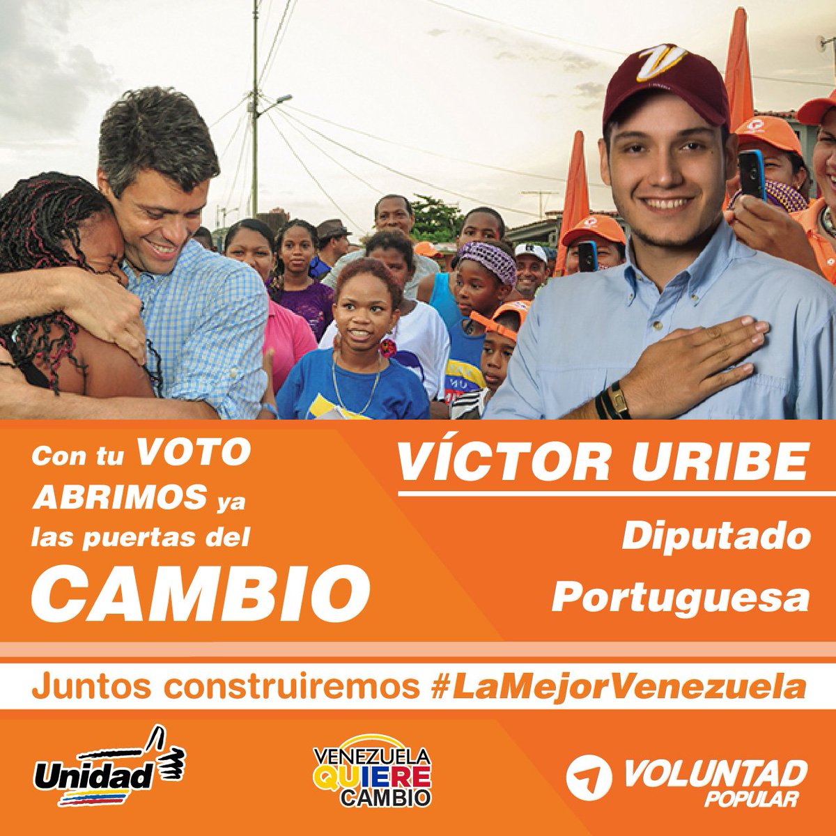 VoluntadPopular's tweet photo. ¡La VOLUNTAD popular de CAMBIO se respeta! #Portuguesa eligio a @victoruribeg diputado. https://t.co/UFiEW10Tz7