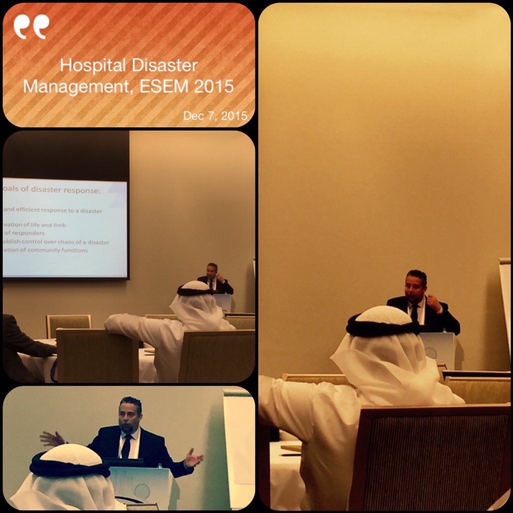 tatinenis's tweet photo. @UAE_ESEM @DrGregCiottone Dr. Gregory delivering 1st lecture on #hospitaldisastermanagement #esem2015 #inabudhabi https://t.co/VtlC2ayLpE