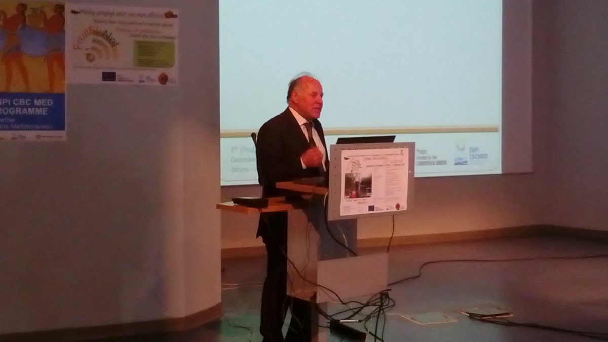 FruitFlyNet's tweet image. Now in AUA #Greece: Project Coordinator @theotsil on the motive behind FruitFlyNet @ENPICBCMed  project #innovation