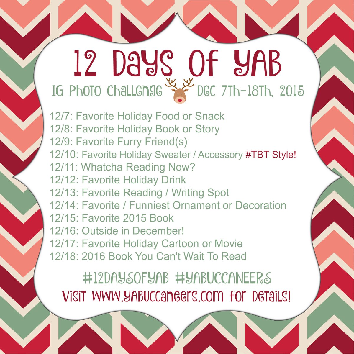 YABuccaneers's tweet photo. It's day TWO in our #12DaysOfYAB @instagram Holiday challenge: what's your favorite holiday book or story? https://t.co/Gtl67kb7MU
