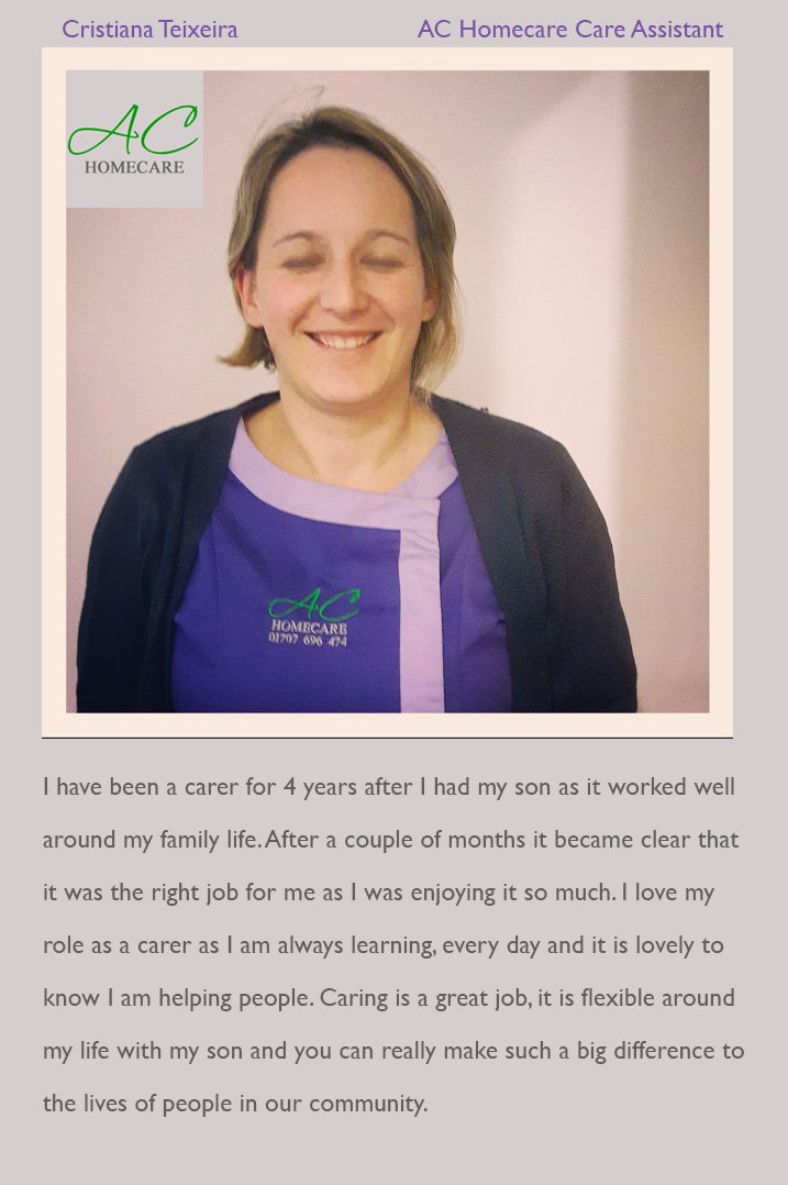 AC_Homecare's tweet photo. Next up we hear why Caring works for Cristiana! @HCPALtd #GoodCareDay #WeCare https://t.co/y8JYKvOiMU