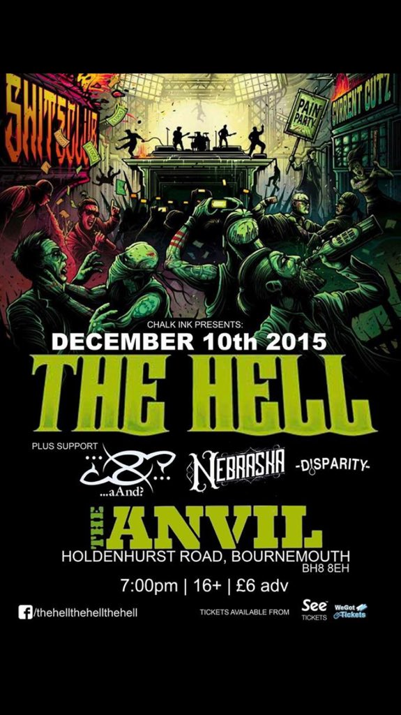 DisparityUKBAND's tweet photo. Big shout out to @continentsband and @Prolongtheagony for last night, our next show is this! 

#Disparityuk #thehell https://t.co/SyRcfkq4Lx