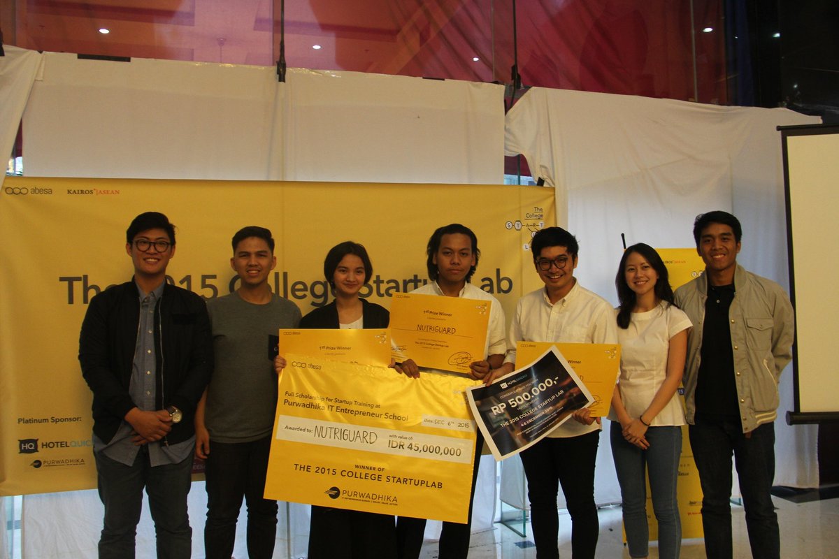 RT ABESAofficial "RT GunadarmaYouth: Selamat kepada Tim Nutriguard menjadi pemenang The College Startup Lab! Denga… "