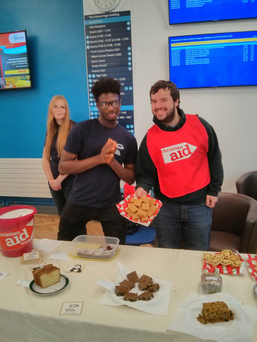 HaworthFiona's tweet image. The lovely students of Worcester SCM raising money for the @christian_aid Christmas appeal @worcester_uni