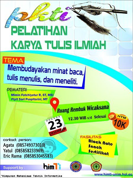 untuk info lebih lanjut bisa kunjungi himti-unim.hol.es hanya untuk 30 orang lo #himti