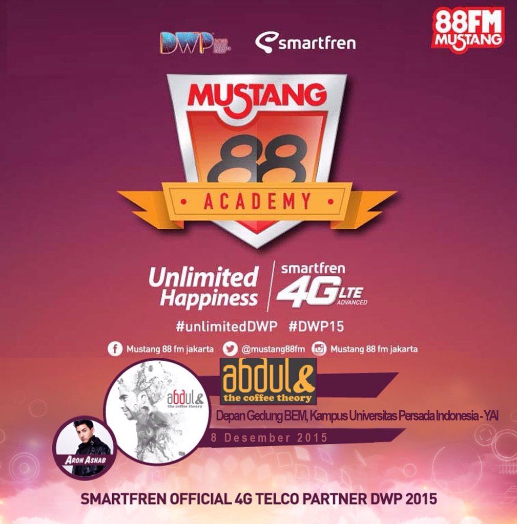 info_aronashab's tweet photo. Ashabat, besok @aronashab perfom loh di Mustang Academy @mustang88fm di Kampus YAI, jam 1 siang, dateng yah!! https://t.co/TZ255SNxcN