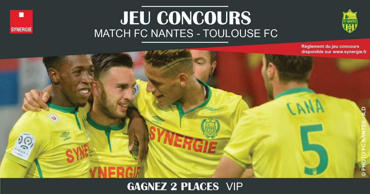 Synergie's tweet photo. #Concours RT + Follow pour gagner 2 places VIP pour le match #FCNTFC du 12 dec ! 1 gagnant tiré au sort le 10 dec ! https://t.co/QofpLwu6GK