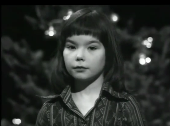 openculture's tweet photo. Watch Björk, Age 11, Read a Christmas Nativity Story on a 1976 Icelandic TV Special https://t.co/iqKkGptvfU https://t.co/hJp07ISUdP