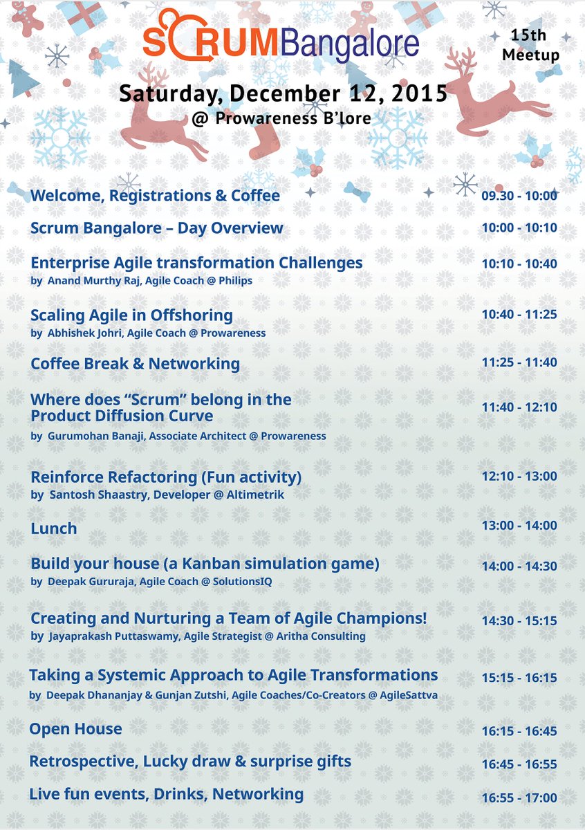 prowareness's tweet photo. @scrum_BLR 15th Meetup - December 12, 2015 #ScrumFun Mark your calendars!!!! https://t.co/mc3DB4bCq4