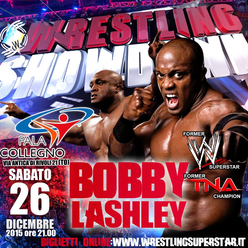 IWSWRESTLING's tweet photo. BOBBY LASHLEY si aggiunge con la Superstar  #WWE Carlito allo show del 26 Dicembre 2015 a Torino! #IWSWRESTLING https://t.co/TftjdoziNT