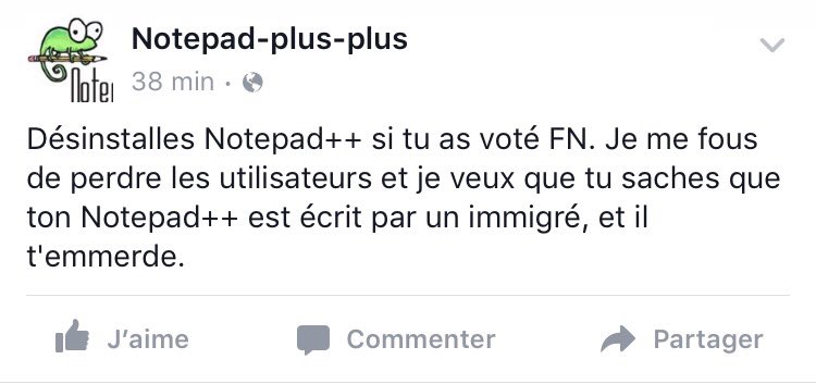qhaensler's tweet image. Merci @Notepad_plus 👏😂