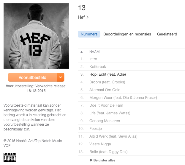 Pre-order <a href="/Hefbundy/">Heffelinni</a> - 13 met o.a. <a href="/Adjedonnie/">Adje</a>, <a href="/jonnafraser/">JF.</a>, <a href="/Diorno/">DIO</a> en Sevn <a href="/AliasTNF/">AliasTNF</a>: bit.ly/Hef_13