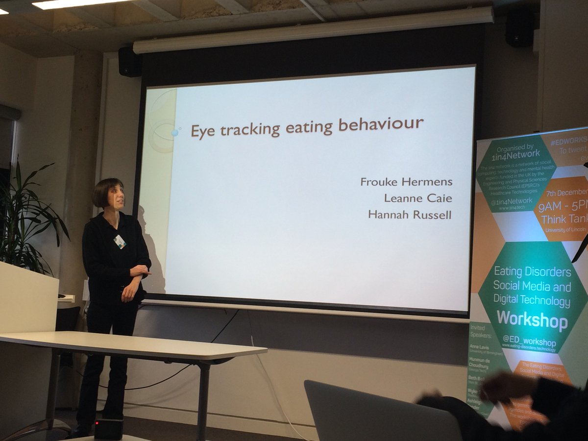 ED_workshop's tweet photo. .@froukehe presenting next at #EDworkshop, discussing eye tracking eating behaviour. https://t.co/xO9h4dEtjH