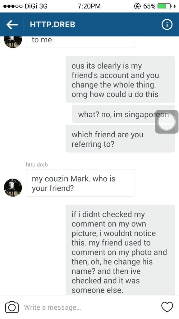 calvinpeter's tweet photo. So my bestfriend confront the insta hacker of my old account , look how he response. #dospread #immature #LOL https://t.co/NMaM6uqs8j