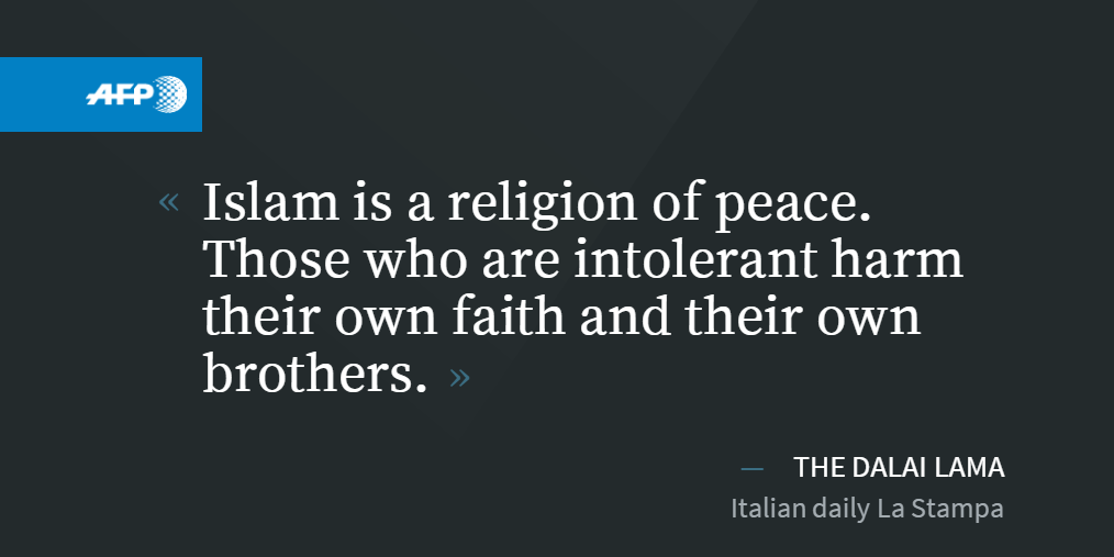 AFP's tweet photo. 'Dialogue' necessary with Islamic State, says Dalai Lama https://t.co/q5BfapQv9b https://t.co/L9jrDhQX3f