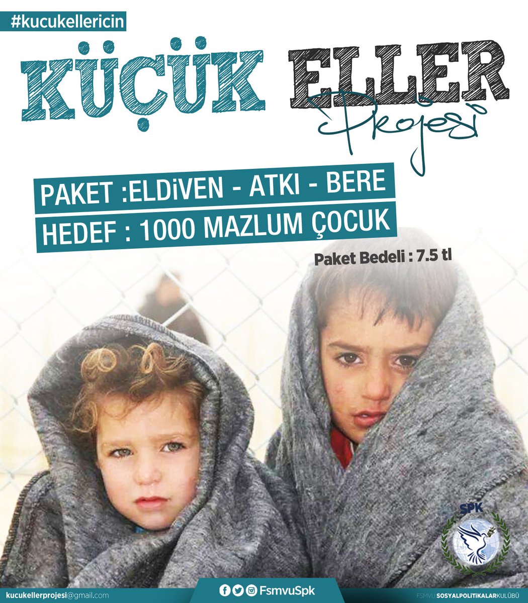 fsmvu's tweet photo. #kucukellericin eldiven, atkı, bere, hepsi bu... Düzenleyen @FsmvuSPK https://t.co/96DNtdhUWI