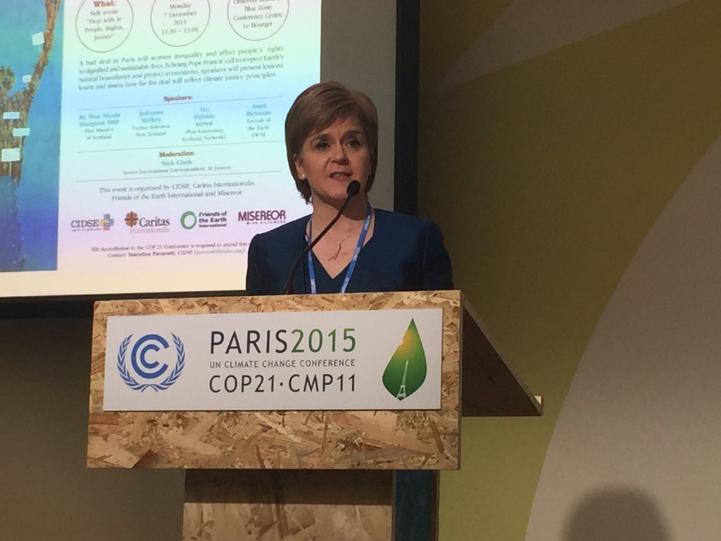 Nicola Sturgeon at the Paris talks