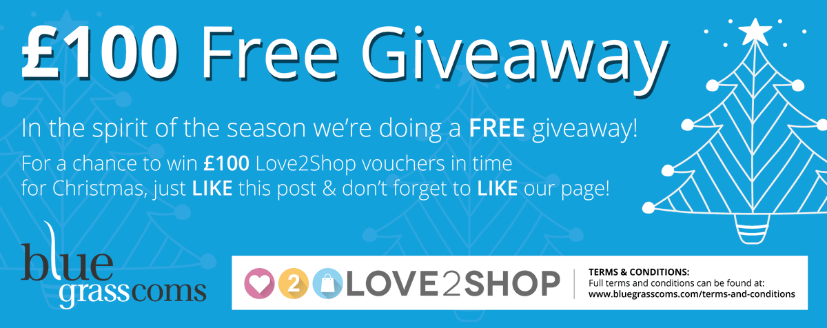 Bluegrasscoms's tweet photo. For a chance to win a £100 Love2Shop vouchers in time for Christmas, just RT + FAV this post! #ChristmasGiveaway https://t.co/8N6CAPgqD5