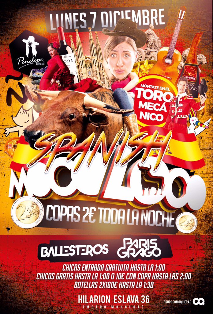 W_T_Madriz's tweet photo. ☑️Chicas y chicos gratis✔️Copas a 2€ y ponemos un toro mecánico 🐂 en la pista q flipas jajaja 👌

+ info - 618414075 https://t.co/aroSWpiwkS