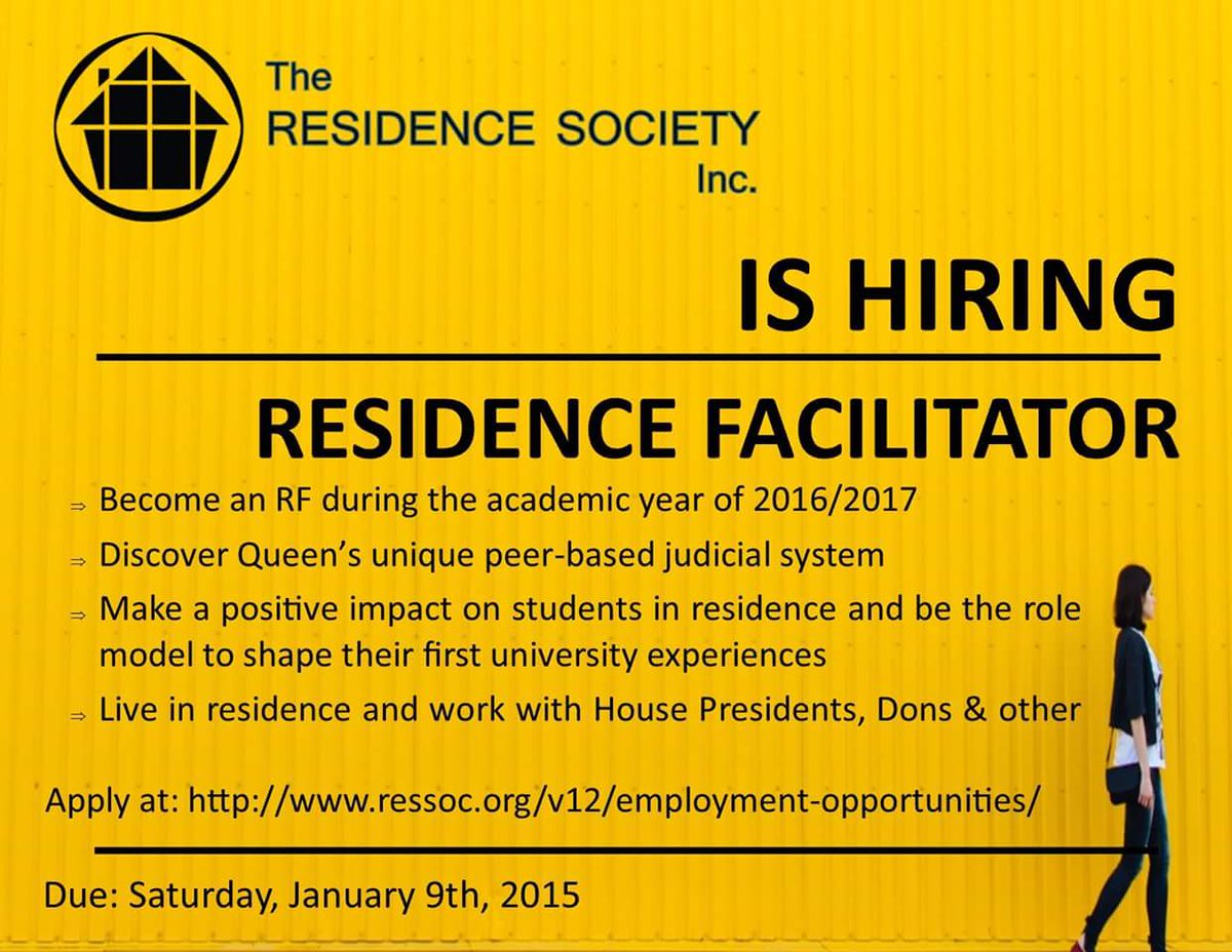 Res_Soc's tweet photo. Apps are still open! Apply to be a residence facilitator today and expand your skill set!!! https://t.co/0phIKmvzgZ