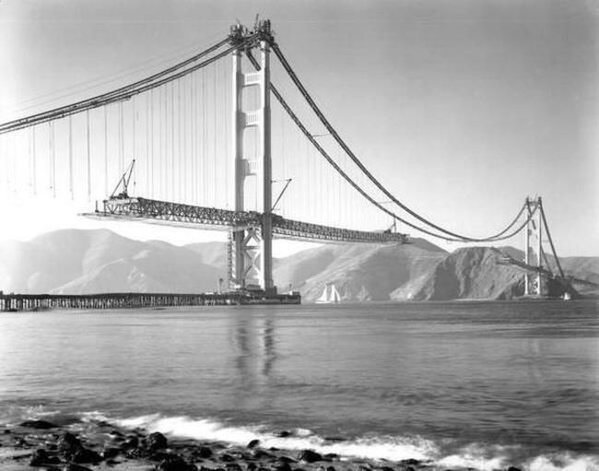 ThatsHistory's tweet photo. Golden Gate Bridge Under Construction, 1937. https://t.co/J1fWn9ewiw
