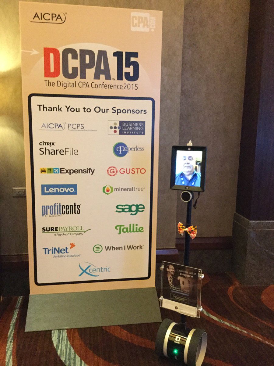 tomhood's tweet photo. Max 2.0 is a #DigitalCPA from @meandmydouble at @blionline desk at #dcpa2015 helping you be #futureready https://t.co/ifLcOXasqj