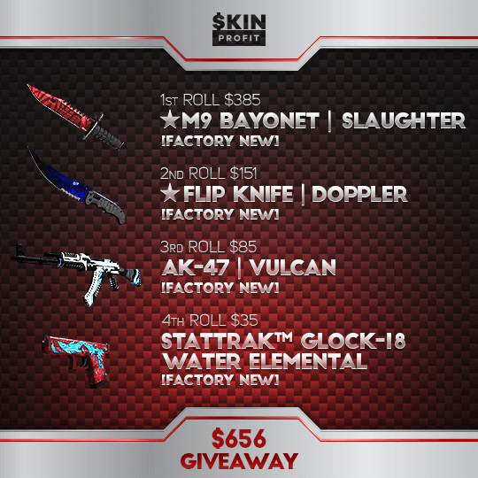 SkinProfit's tweet image. LAST HOURS! GIVEAWAY! RT + Follow to WIN M9 Bayonet Slaughter FN +3 more skins = 650$!-  skinprofit.com/app/raffle/