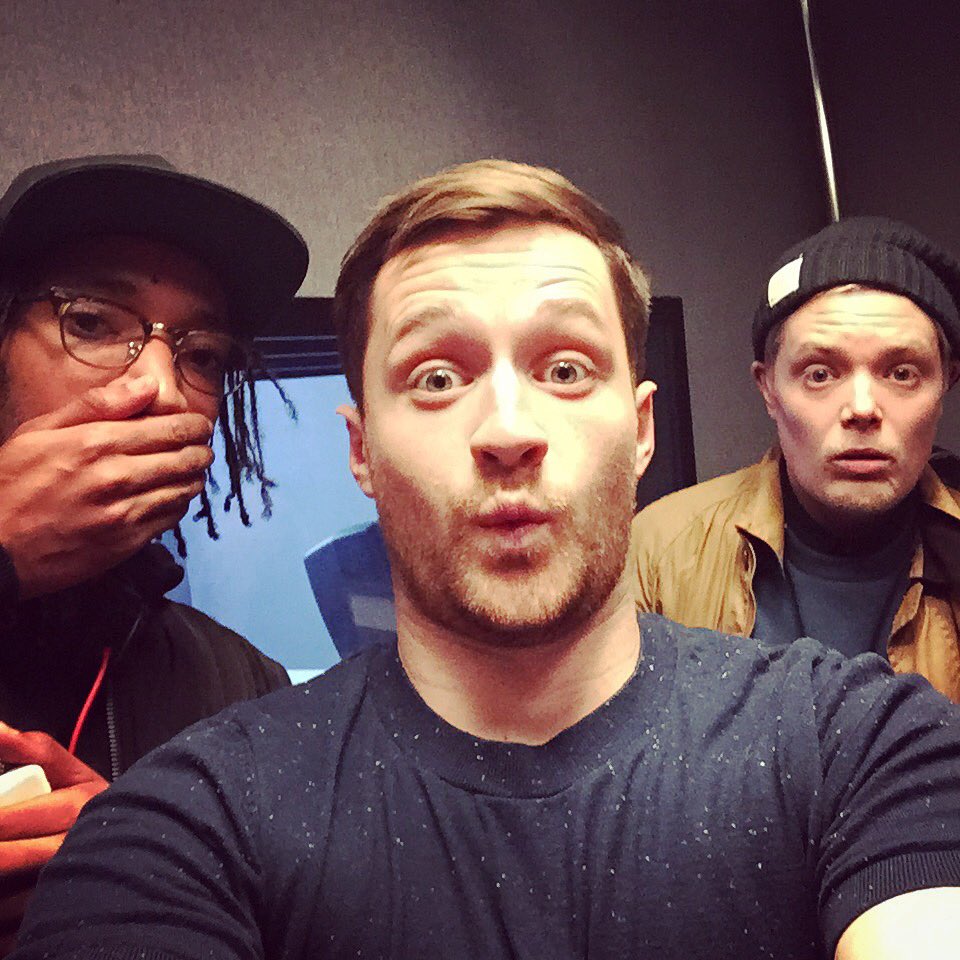 SpencerOwen's tweet photo. Had a great time recording Ep2 of #SpencerFC podcast with @PoetsCornerUK &amp; @ThomasJamesGray earlier! Out tomorrow! https://t.co/D38r9zv8LS