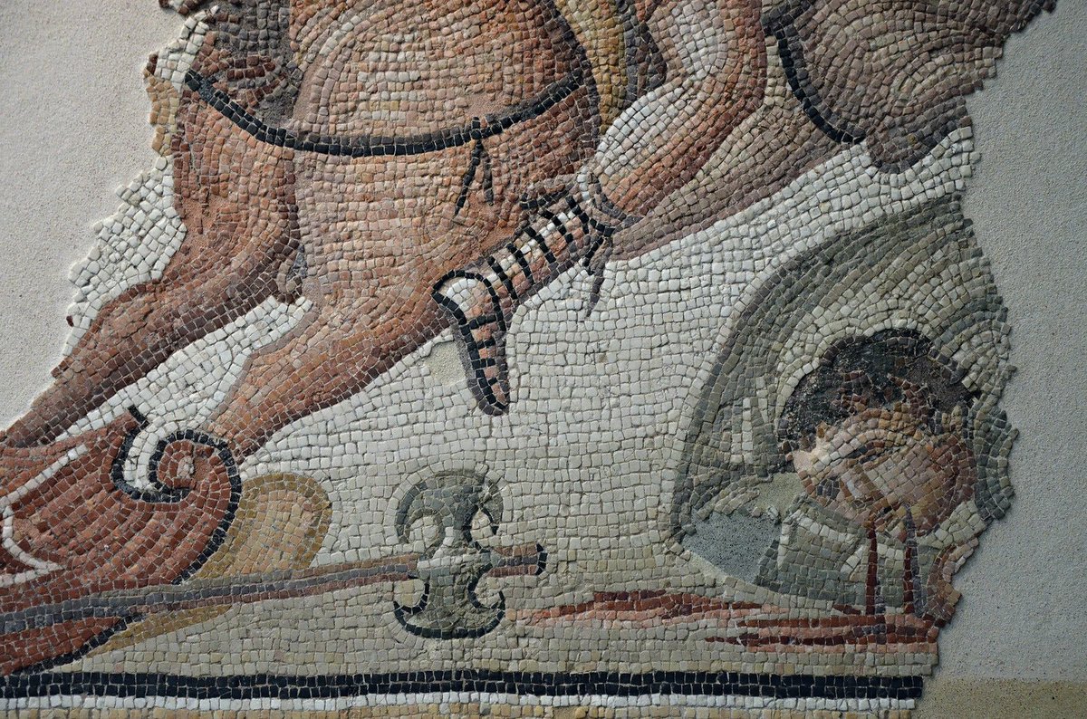 carolemadge's tweet photo. Amazonomachy (battle of Amazons) mosaic from Daphne (near Antioch), 2nd half of 4th century AD. Now in @MuseeLouvre. https://t.co/pS5W9WTEj7