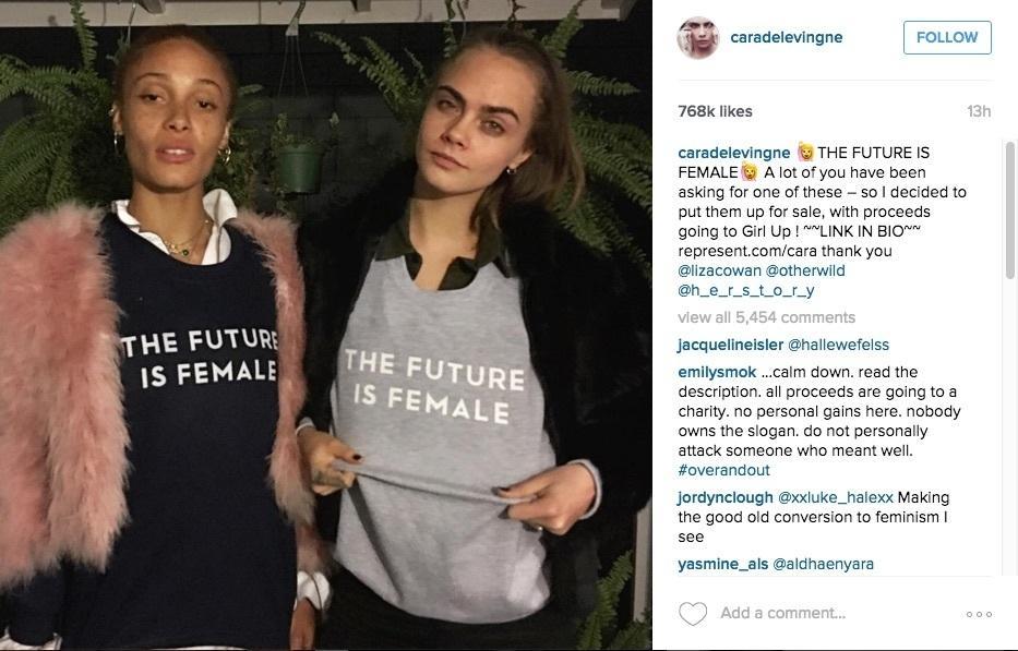 i_D's tweet image. Why Cara's ‘The Future Is Female’ T-shirt sparked debate: bit.ly/1PPMJWX