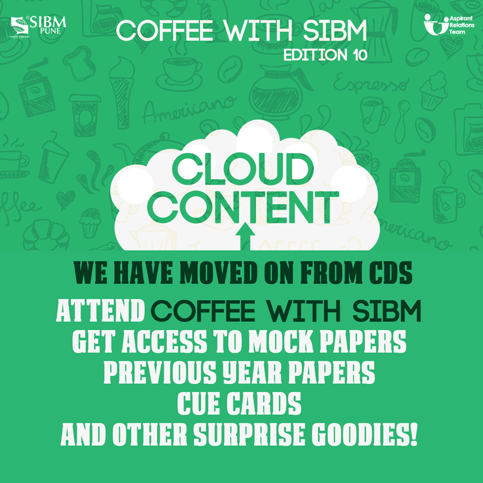 ArtSIBMPune's tweet photo. Attend #CoffeeWithSIBM2015 and get preparatory kit for #SNAP2015 !
#Hyderabad #Mumbai #Chandigarh #Vadodara https://t.co/p0xasRkZ4r
