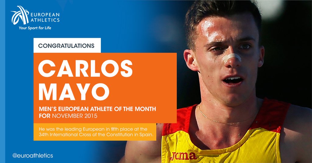¡Muchísimas gracias a todos por los votos y por la difusión! Lo hemos conseguido: 
¡MEJOR ATLETA EUROPEO DEL MES! 👏🏻