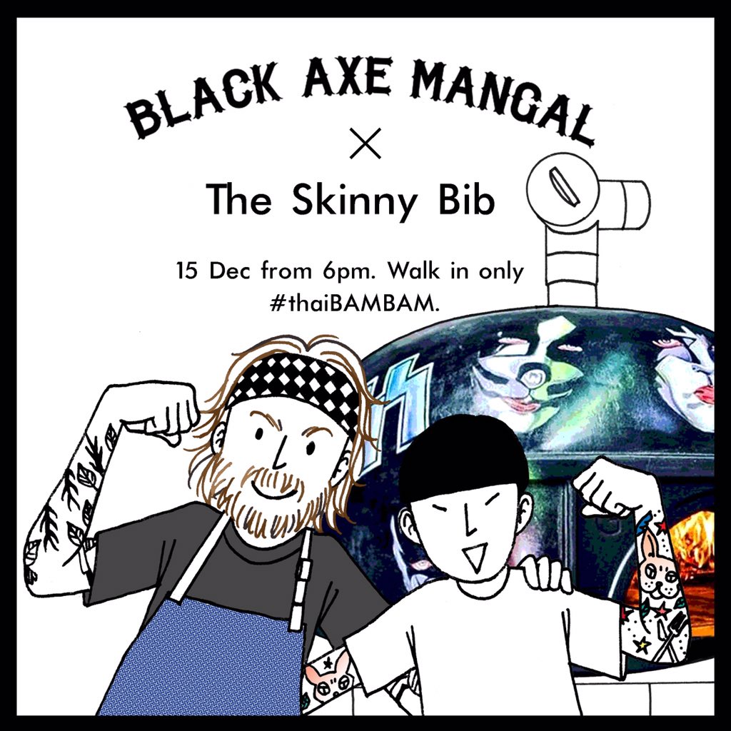 Our official banner for Thai x Mangal mash-up is up. Tue 15th Dec, 6pm. Walk in only.. <a href="/leetiernan/">.</a> <a href="/blackaxemangal/">Black Axe Mangal</a>