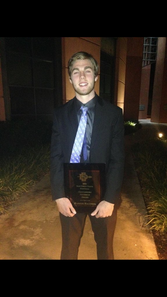 Siloam_Football's tweet photo. Congratulations to former Panther Parker Baldwin for receiving Freshmen of the Year Award at SDSU. https://t.co/hzByQLijcV