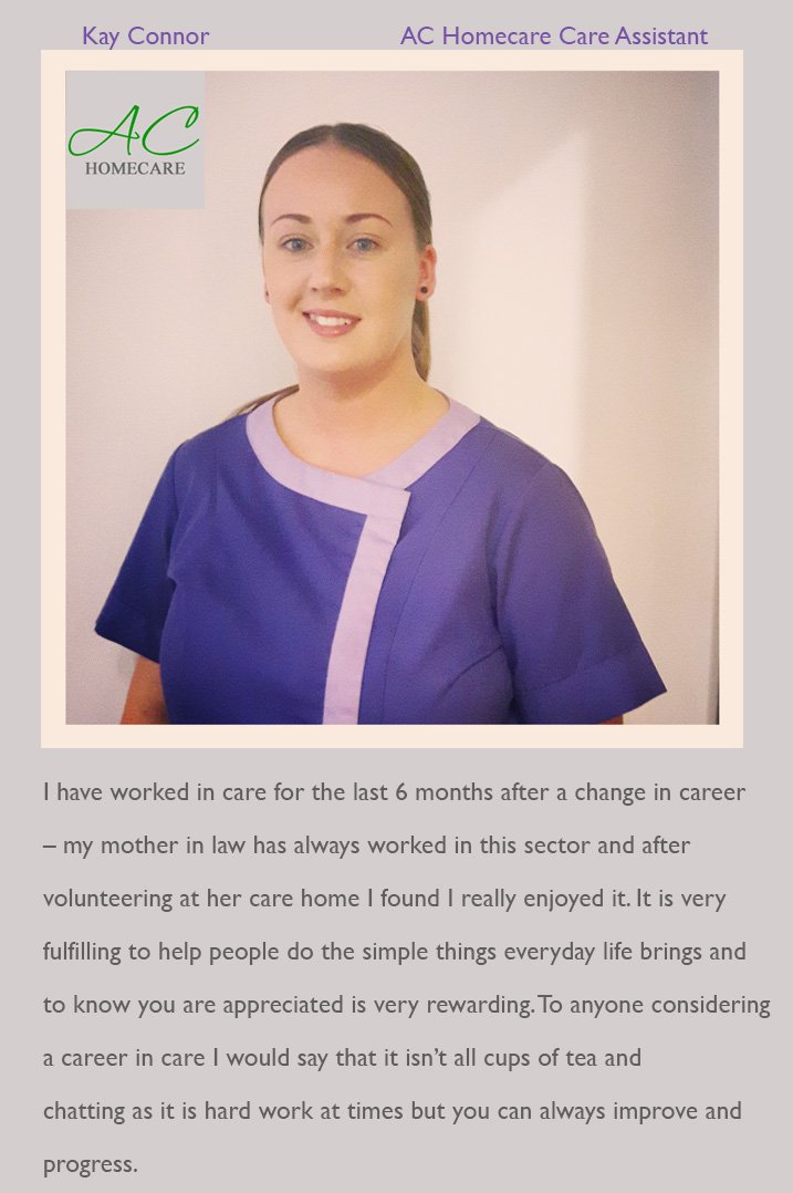 AC_Homecare's tweet photo. Here we have Kay's story on why she is pursuing a career in care! #GoodCareDay #WeCare https://t.co/Y3Qfv02hN6