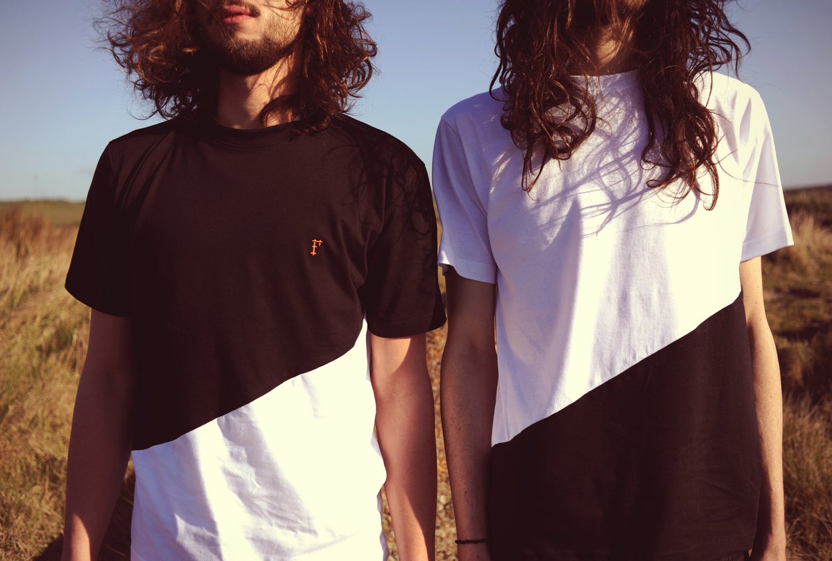 FallowDenim's tweet image. Sulis Lookbook. Fallow Embroidered logo Black &amp;amp; White Split T-shirt