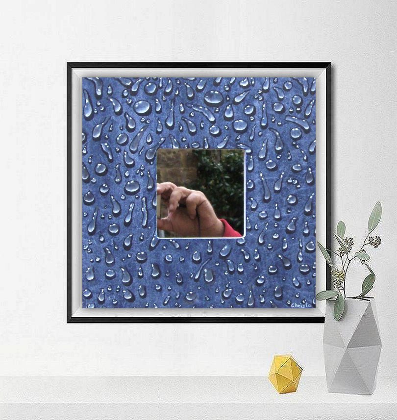 WALL MIRROR, Oil painting, Waterdrops painting, gifts for her,… etsy.me/1qJ42aN #etsymntt #etsy #BlueMirror