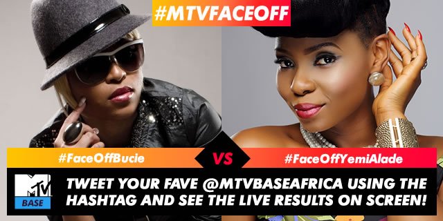 MTVBaseAfrica's tweet photo. #MTVFaceOff | Vote for your favourite by tweeting #FaceOffBucie or #FaceOffYemiAlade! https://t.co/HtK8mmHrRs