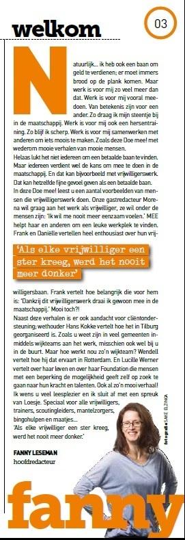 'Als elke vrijwilliger een ster kreeg, werd het nooit meer donker' #dagvandevrijwilliger <a href="/Magazine_Doemee/">Doe mee!</a>