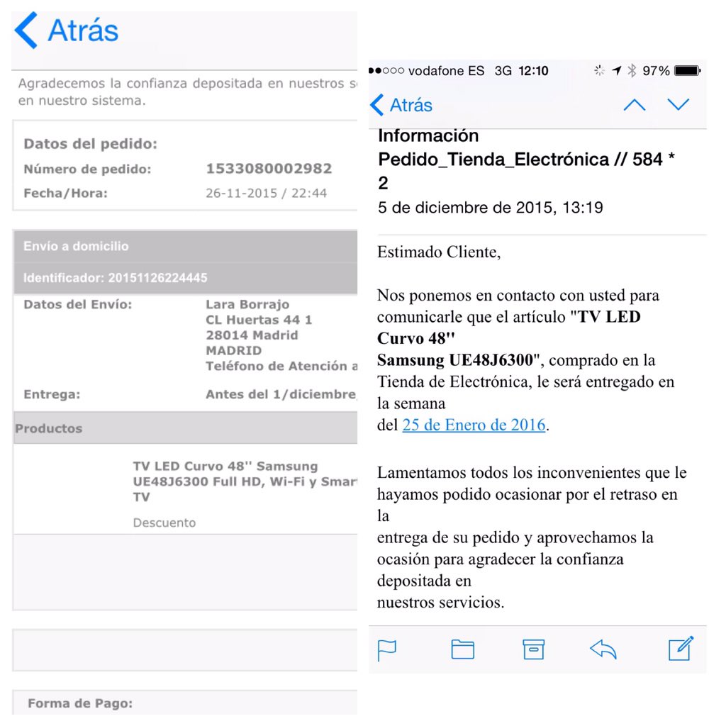 2 meses de retraso... A tener en cuenta antes de comprar en <a href="/elcorteingles/">El Corte Inglés</a> esta navidad