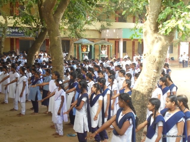Children taking #ClimateAction in Andhra Pradesh to urge our leaders for a safer &amp; cleaner planet #COP21 #action2015