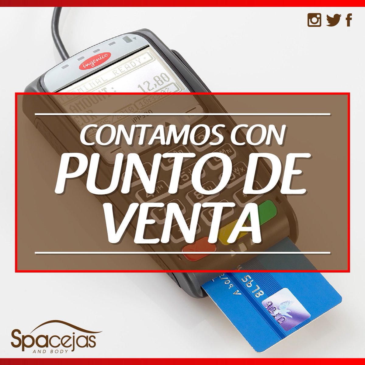 SpacejasPF's tweet photo. En #SpaCejas ya contamos con punto de venta para facilitar tu pago. #PuntoFijo https://t.co/qDmE3zGsFB